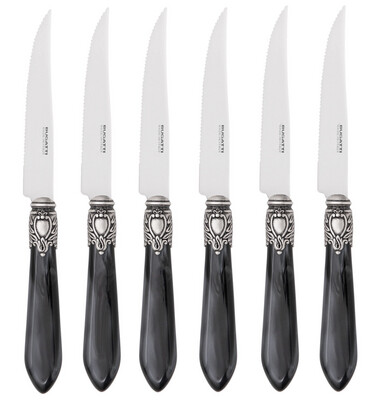 Oxford Antique 6 Piece Steak knife Set charcoal