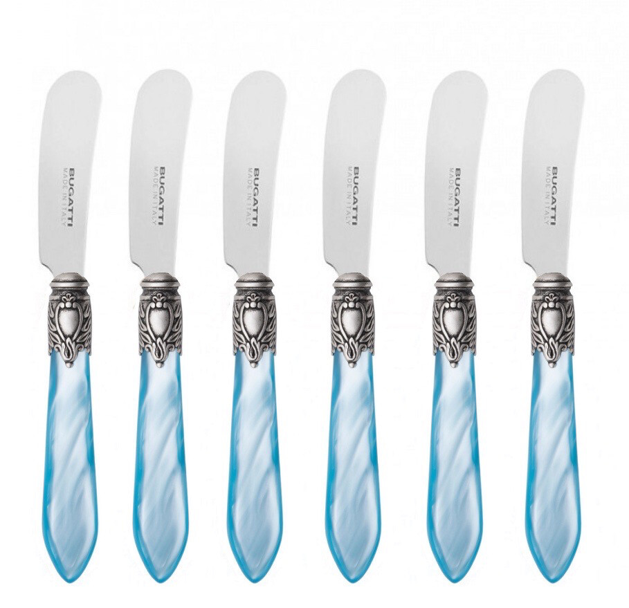 Oxford Antique 6 Spreader Knives Sky Blue