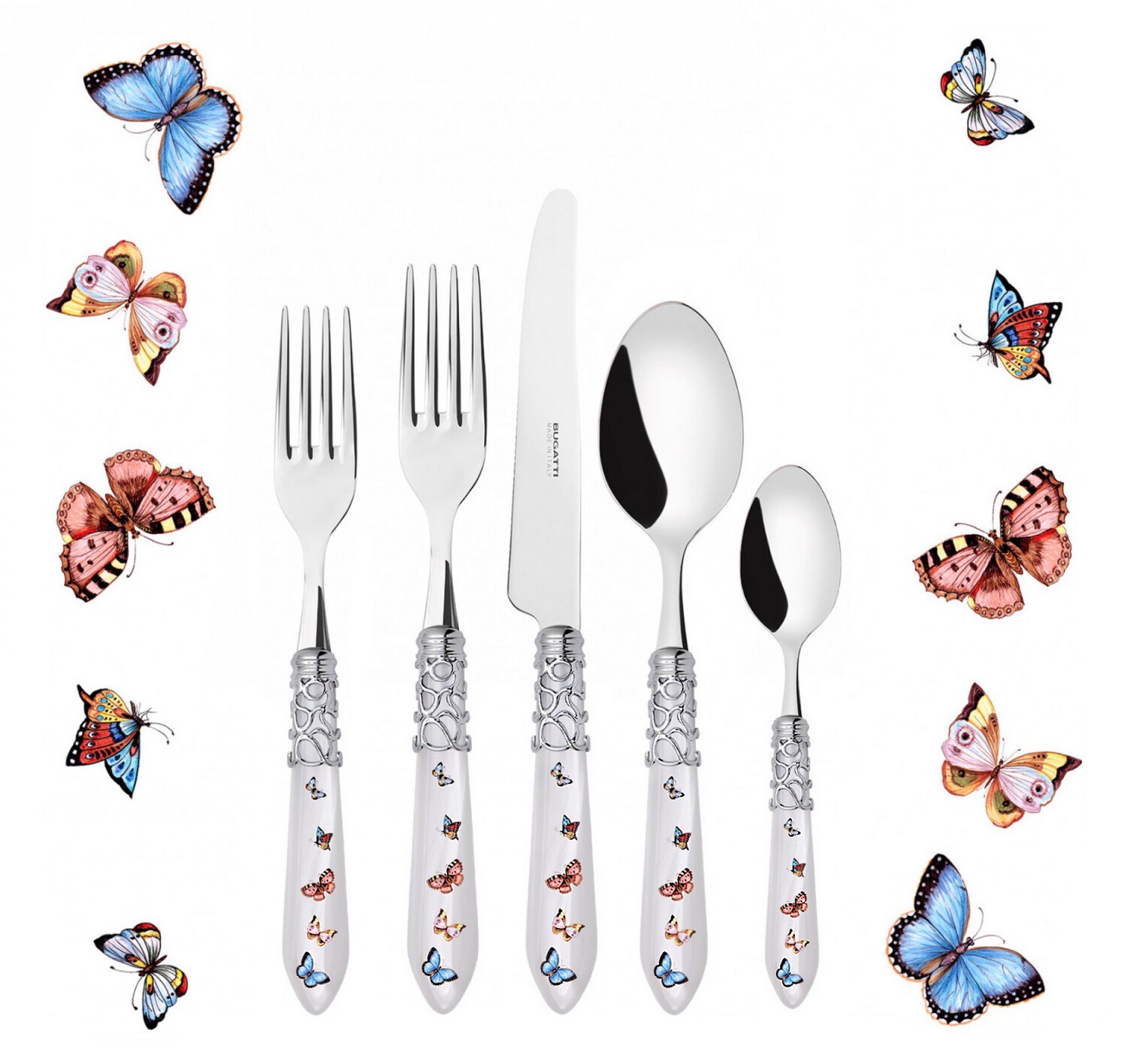 Melodia Butterflies 5 Piece Place Setting white