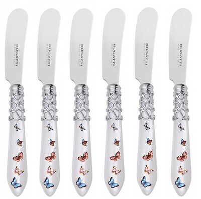 Melodia Butterflies Spreaders / Butter Knives Set white