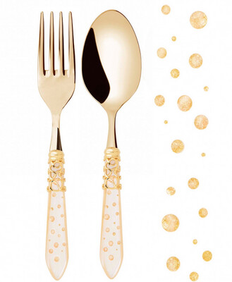 Melodia Galleria Gold PVD 2 Piece Serving Set ivory