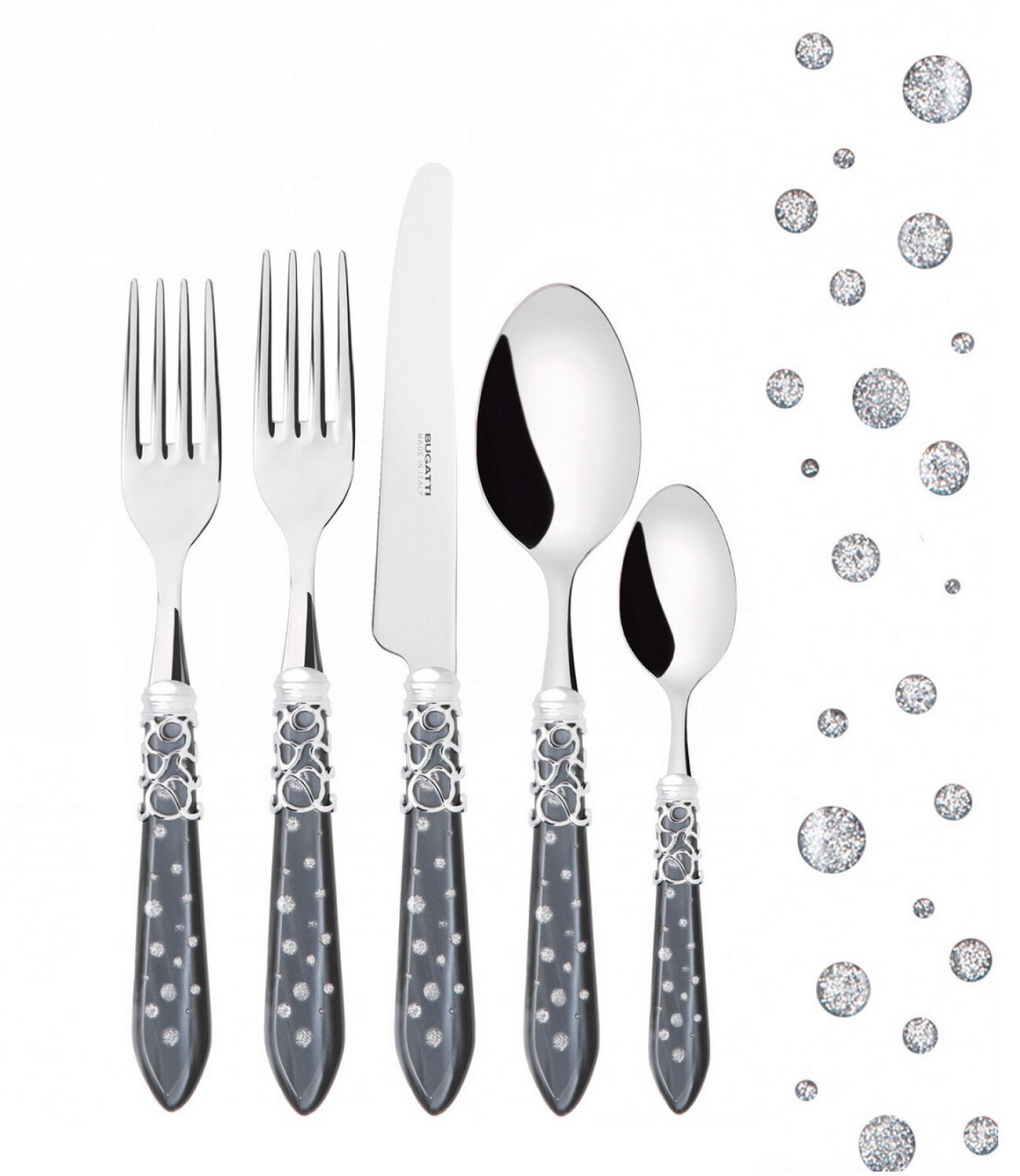 Melodia Galleria 5 Piece Place Setting charcoal