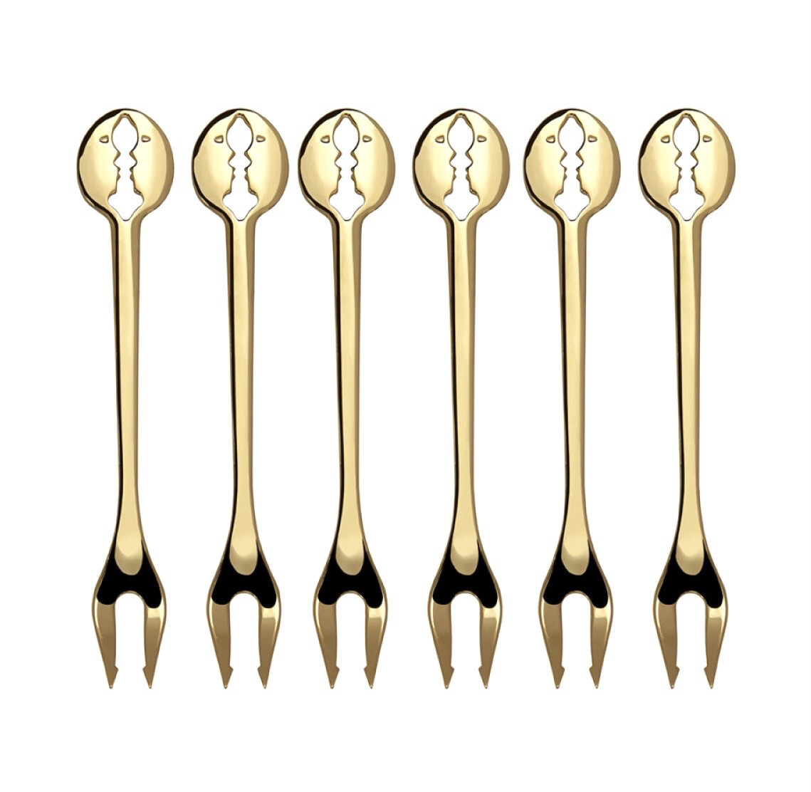 Kiss Gold Plated Cocktail Forks Set