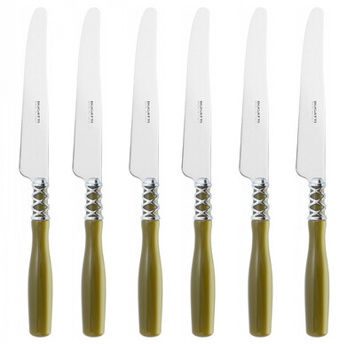 Arianna 6 Place Knives Set Chartreuse