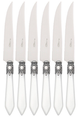 Oxford Antique 6 Piece Steak knife Set White