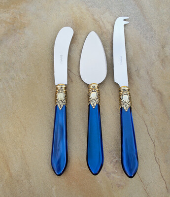 Oxford Gold Ring 3 Piece Cheese Set royal blue Oxford Gold Ring 3 Piece Cheese Set royal blue