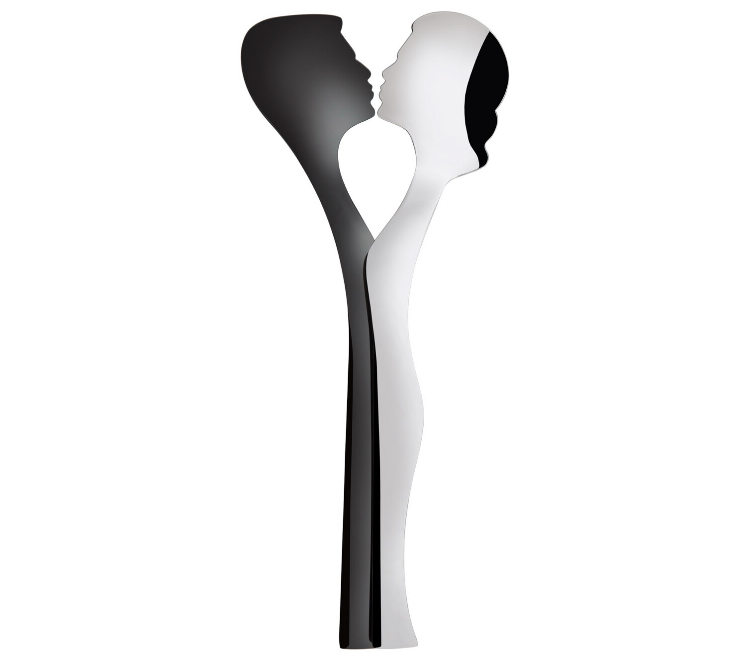 Abbraccio 2 Piece Salad Set silver / black