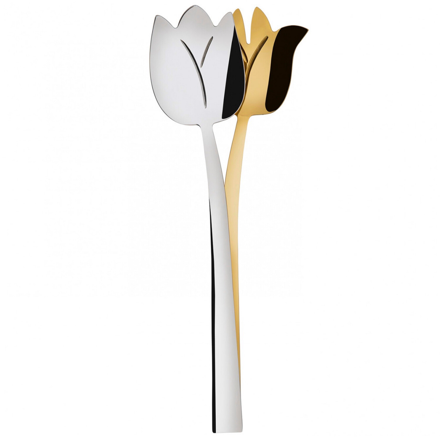 Tulipano 2 Piece Salad Set silver / gold
