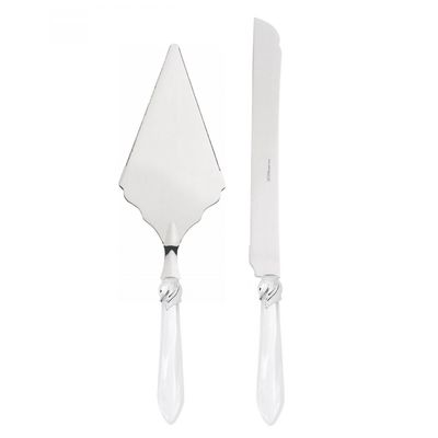 Falabella 2 Piece Pie Cake Serving Set white