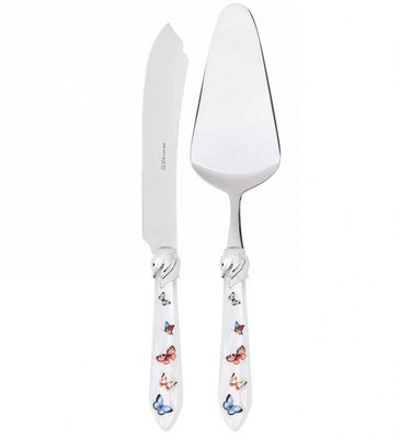 Falabella Butterflies 2 Piece Cake Serving Set white