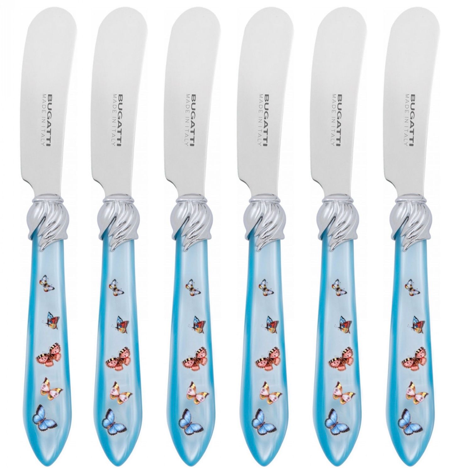 Falabella Butterflies Spreaders / Butter Knives Set sky blue