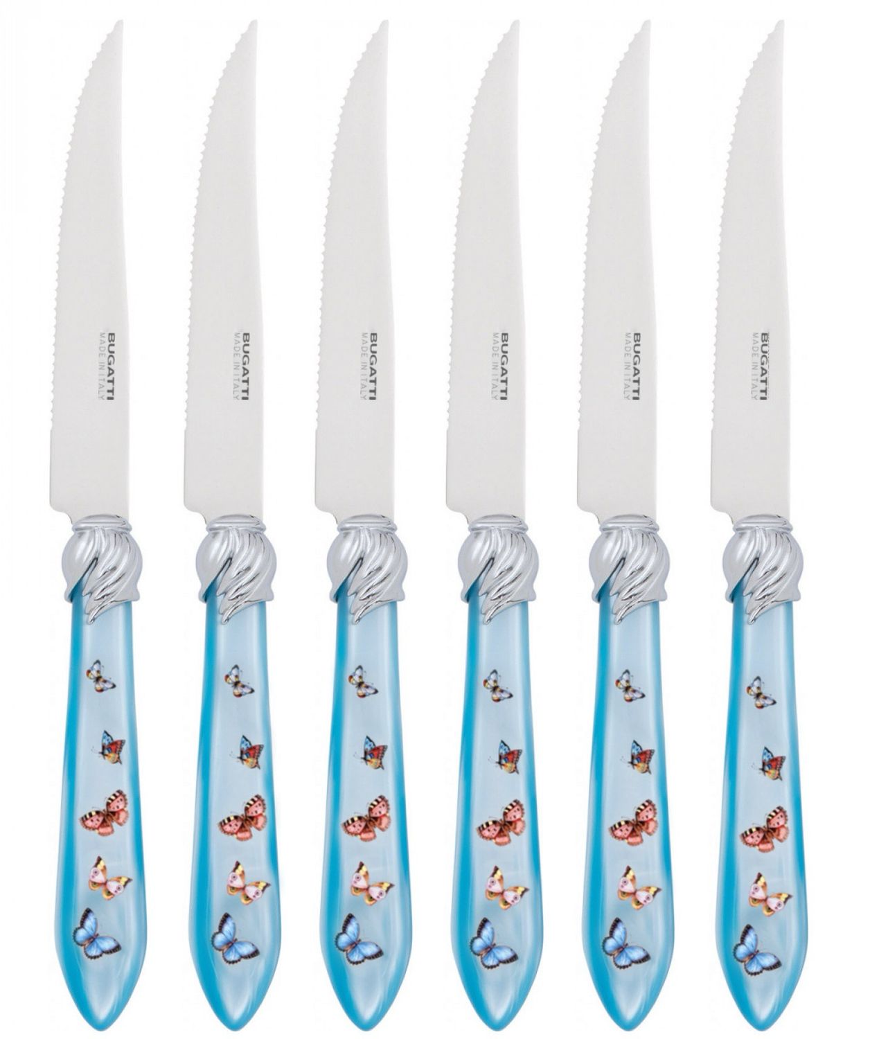 Falabella Butterflies Steak Knives Set sky blue