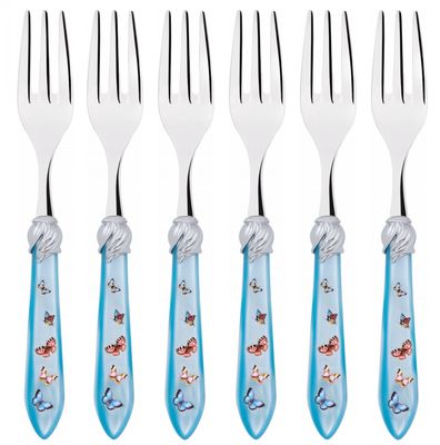 Falabella Butterflies Cocktail Forks Set sky blue
