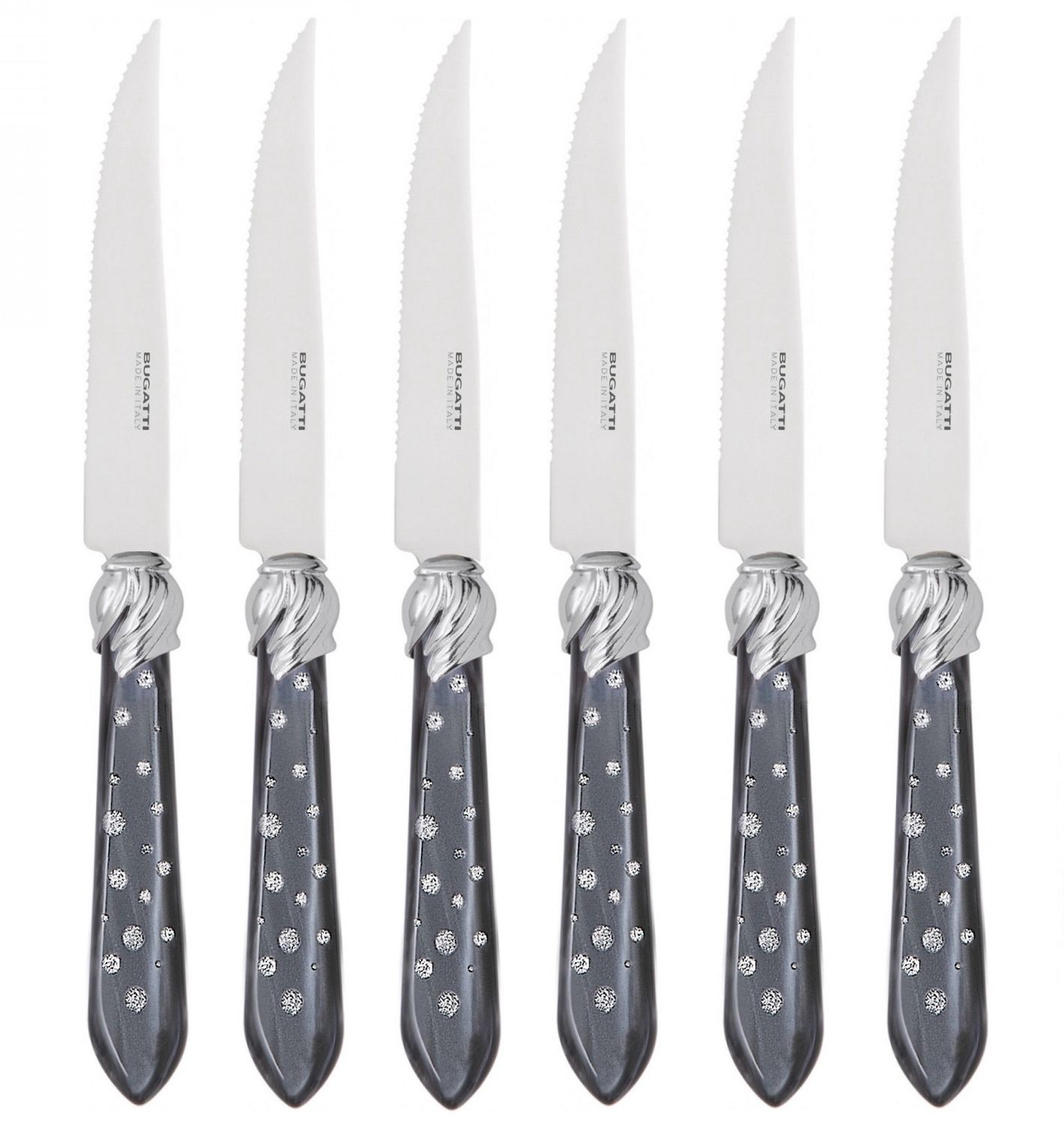 Falabella Galleria Steak Knives Set charcoal Hand Made