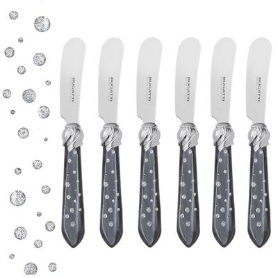 Falabella Galleria Butter Knives Set charcoal Hand Made
