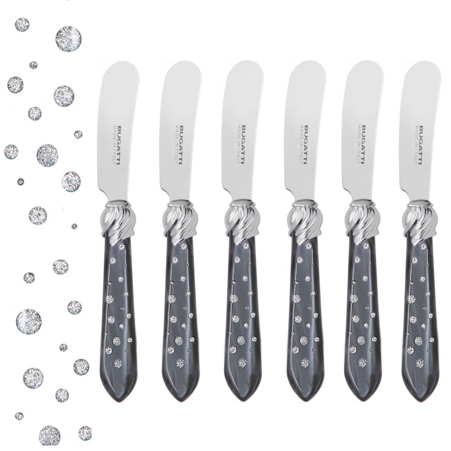 Falabella Galleria Butter Knives Set charcoal Hand Made