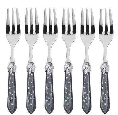 Falabella Galleria Cocktail Forks Set charcoal Hand Made