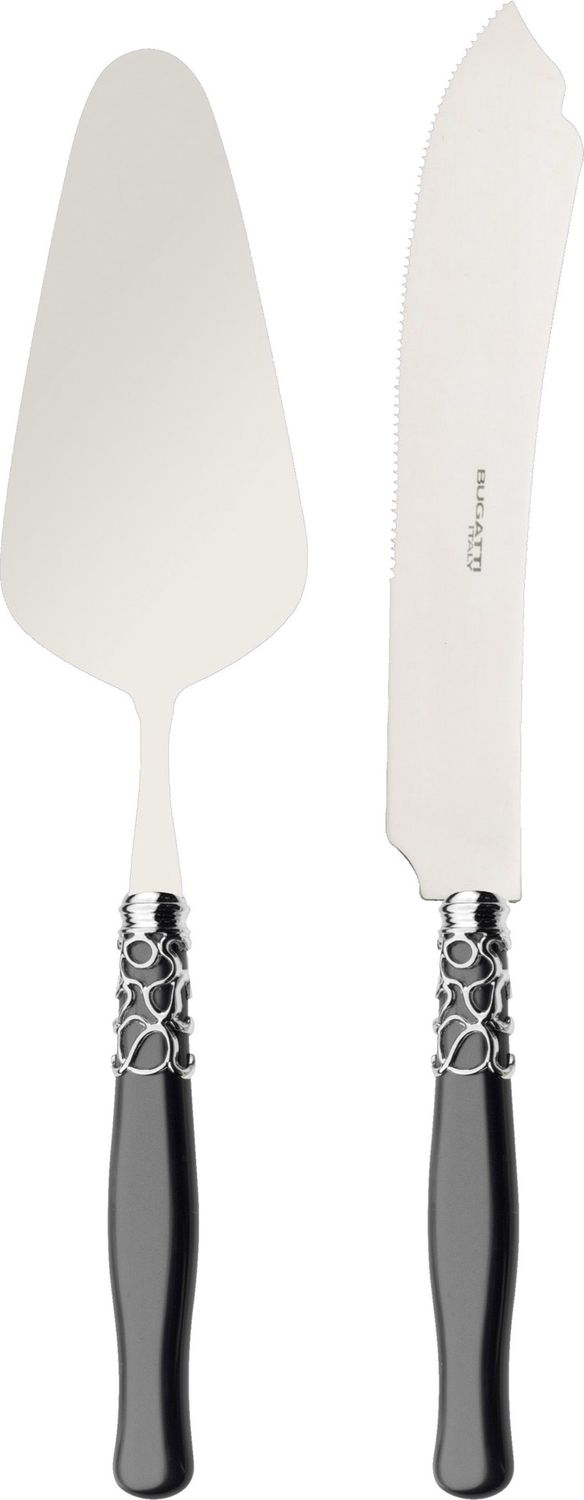 Selene 2 Piece Cake Serving Set black charcoal