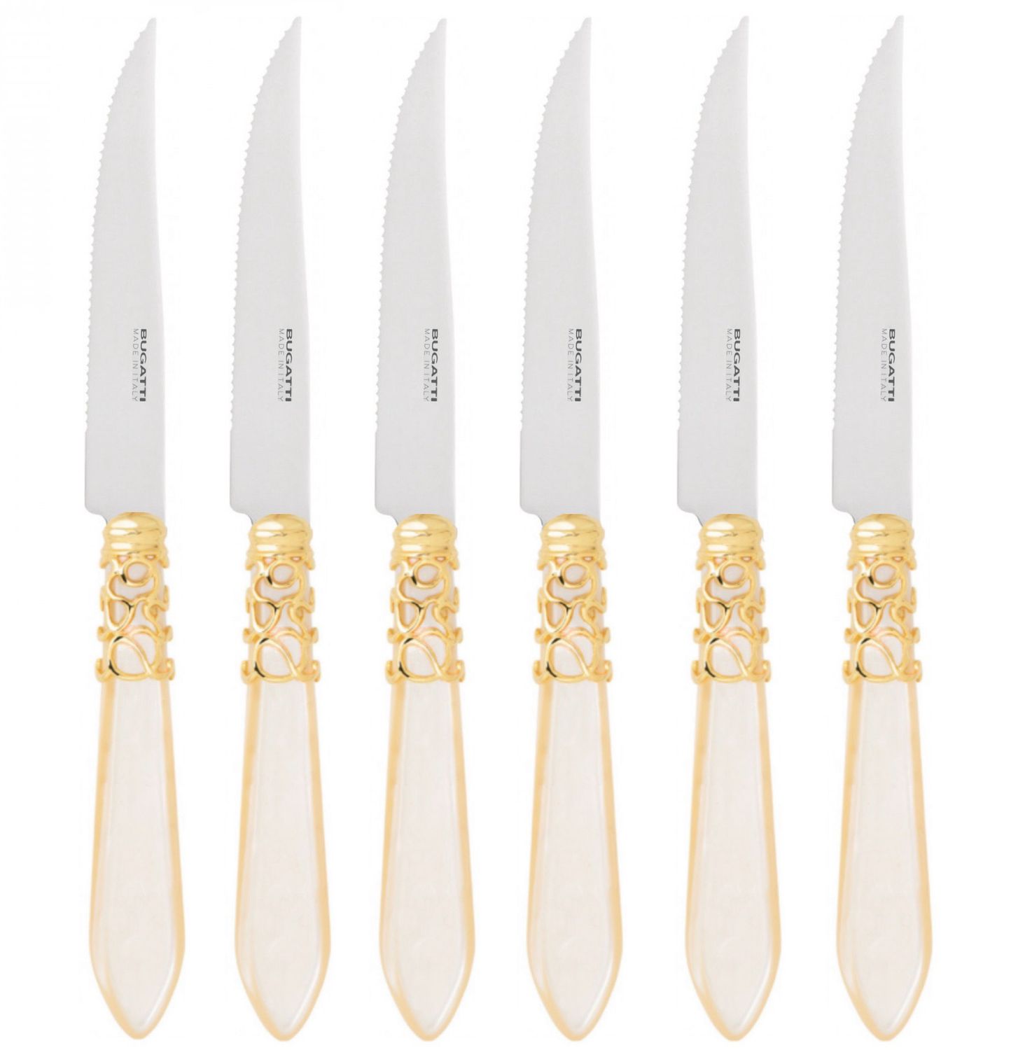 Melodia Gold Steak Knives Set ivory