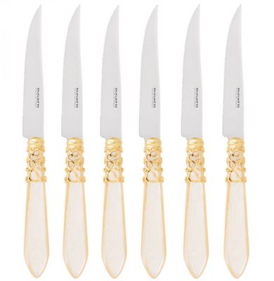 Melodia Gold Steak Knives Set ivory