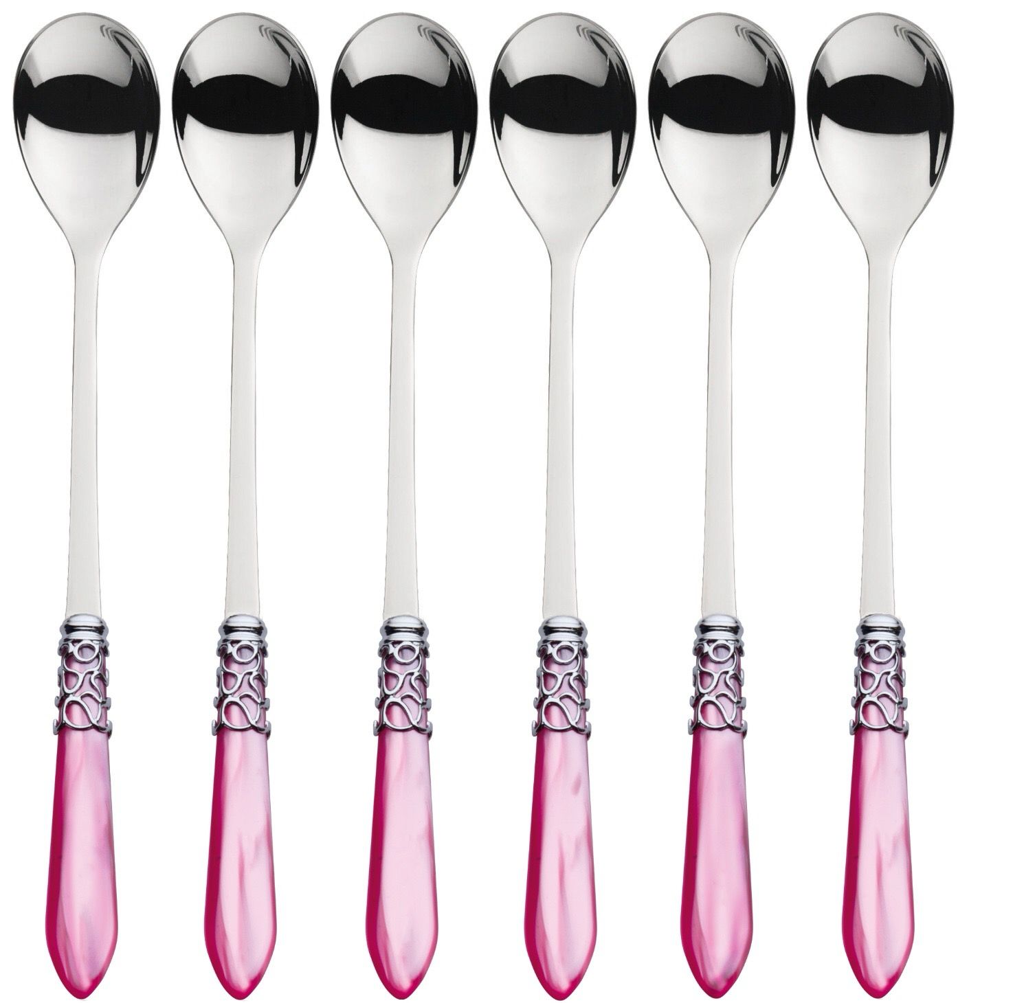 Melodia Ice Tea Spoons Set fushia pink