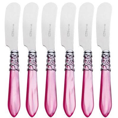 Melodia Spreaders / Butter Knives Set fushia pink