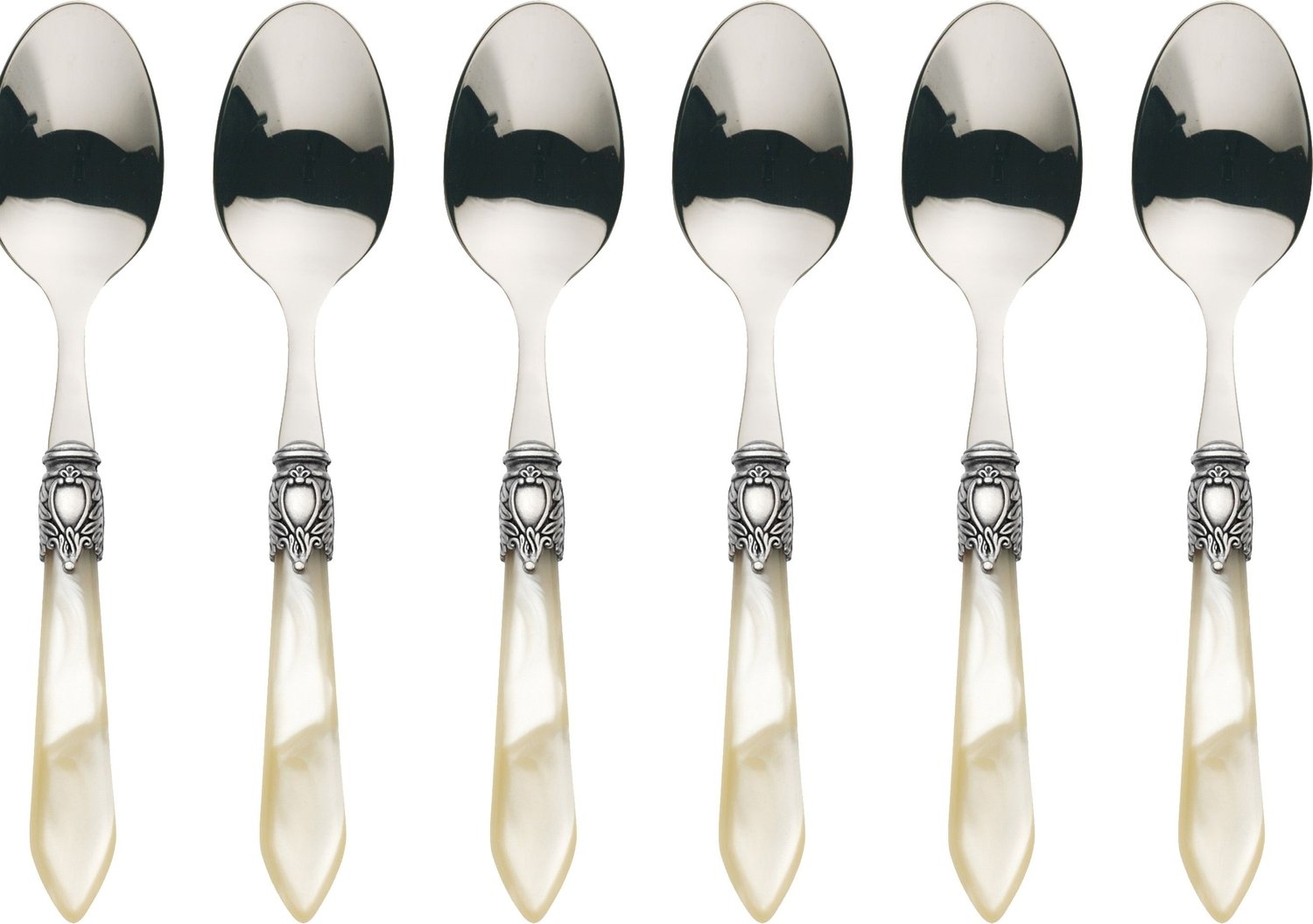 Oxford Antique 6 Piece Coffee Spoon Set Ivory