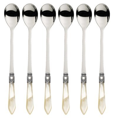 Oxford Antique 6 Piece Ice Tea / Latte Spoons Ivory
