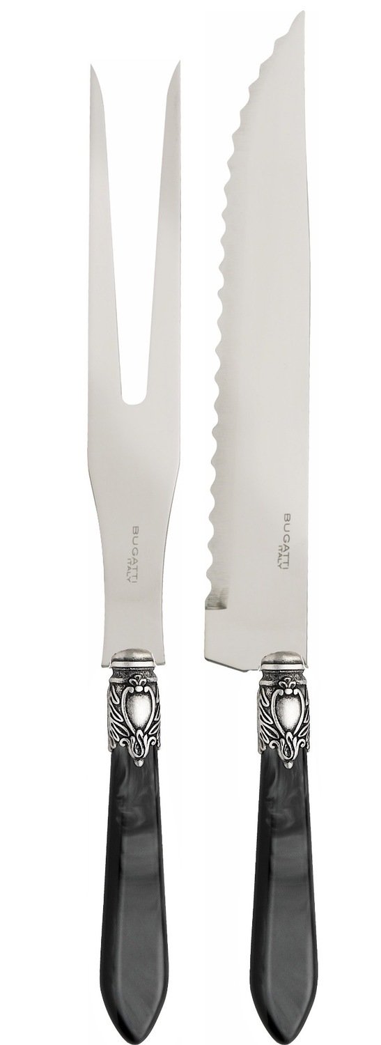 Oxford Antique 2 Piece Carving Set Charcoal