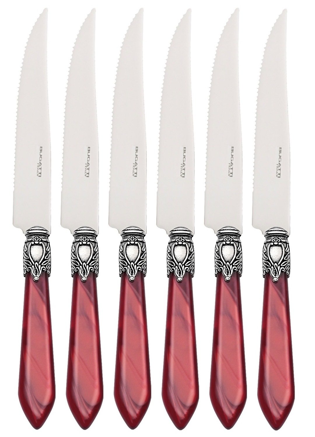 Oxford Antique 6 Piece Steak knife Set Burgundy