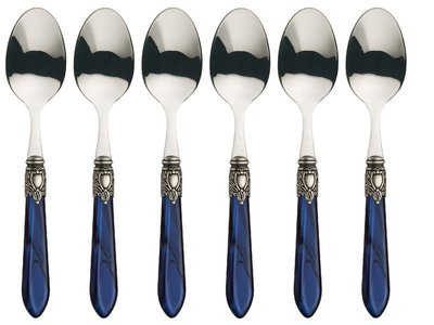 Oxford Antique 6 Piece Coffee Spoon Set Royal Blue