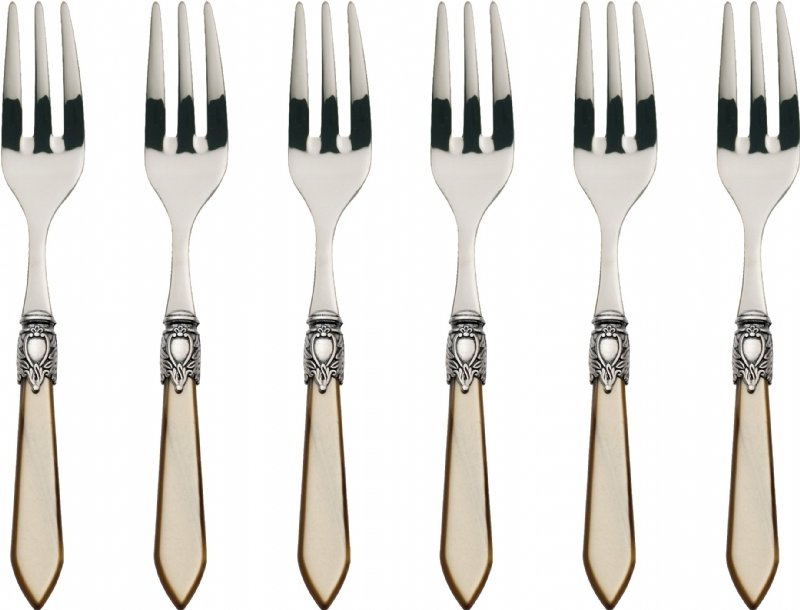 Oxford Antique 6 Piece Cocktail Fork Set Taupe /Onyx