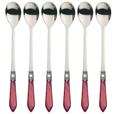 Oxford Antique 6 Piece Cocktail / Latte Spoons Burgundy