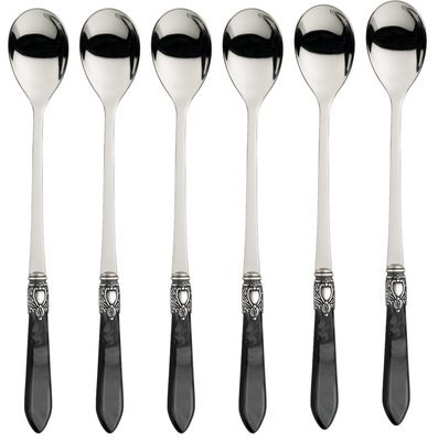 Oxford Antique 6 Piece Cocktail / Latte Spoons Charcoal