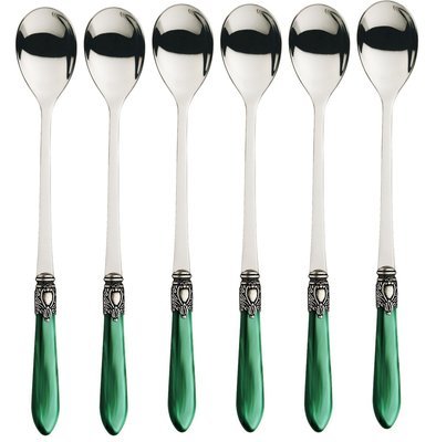 Oxford Antique 6 Piece Cocktail / Latte Spoons Green