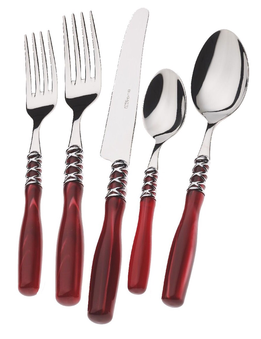 Arianna 5 Piece Place Setting Burgundy
