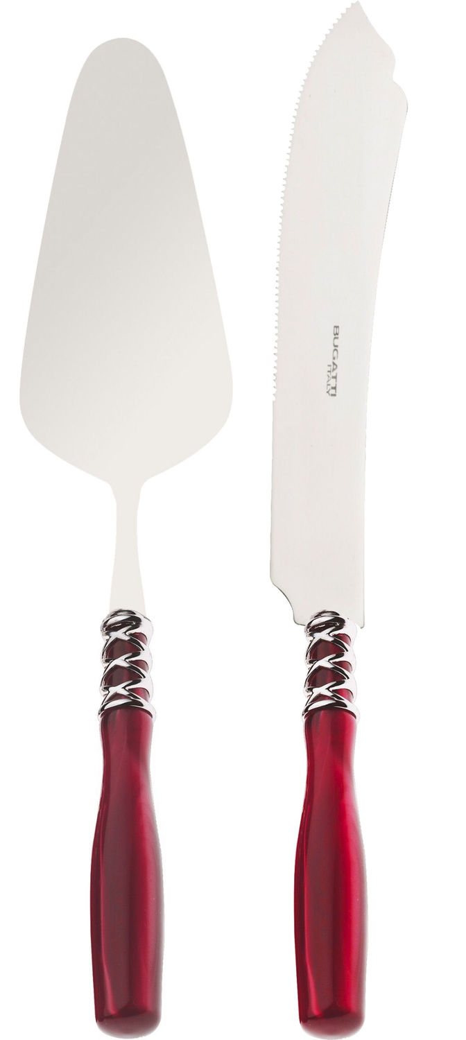Arianna 2 Piece Cake Serving Set Burgundy