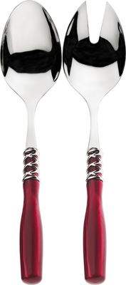 Arianna 2 Piece Salad Serving Set Burgundy
