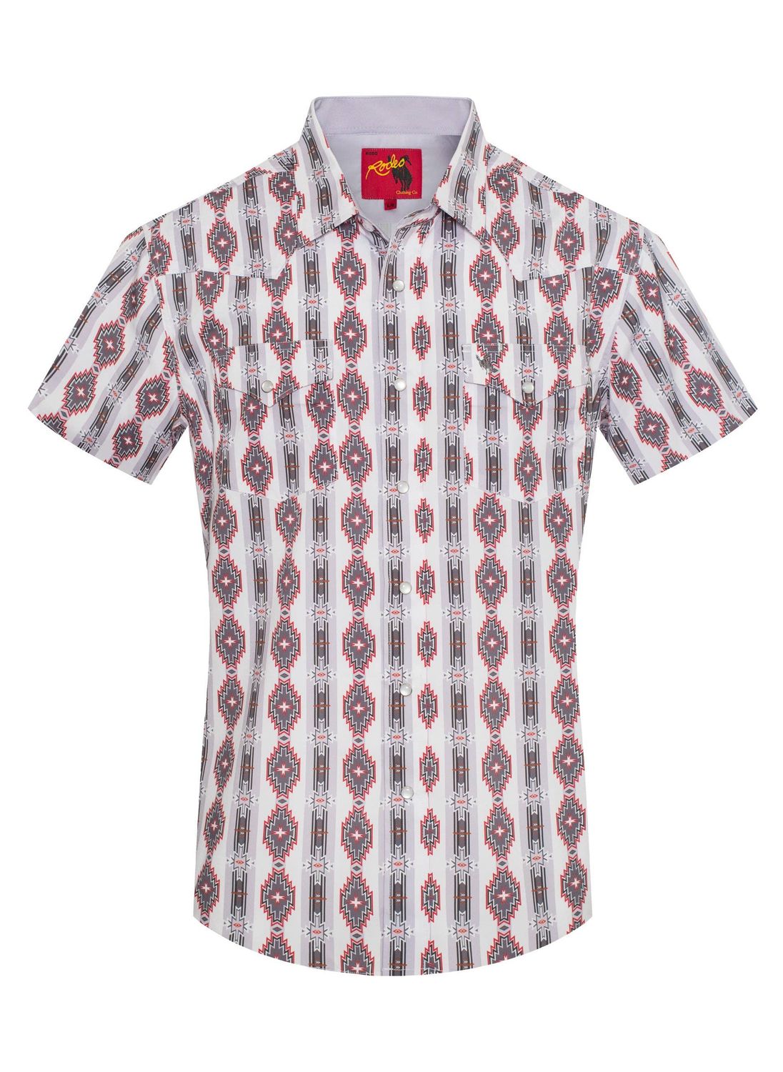Men's Western Pearl Snap Aztec Print Shirt-MPS110S-1058
