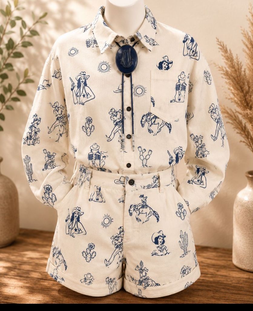 Cream W Cowboy long sleeve w shorts