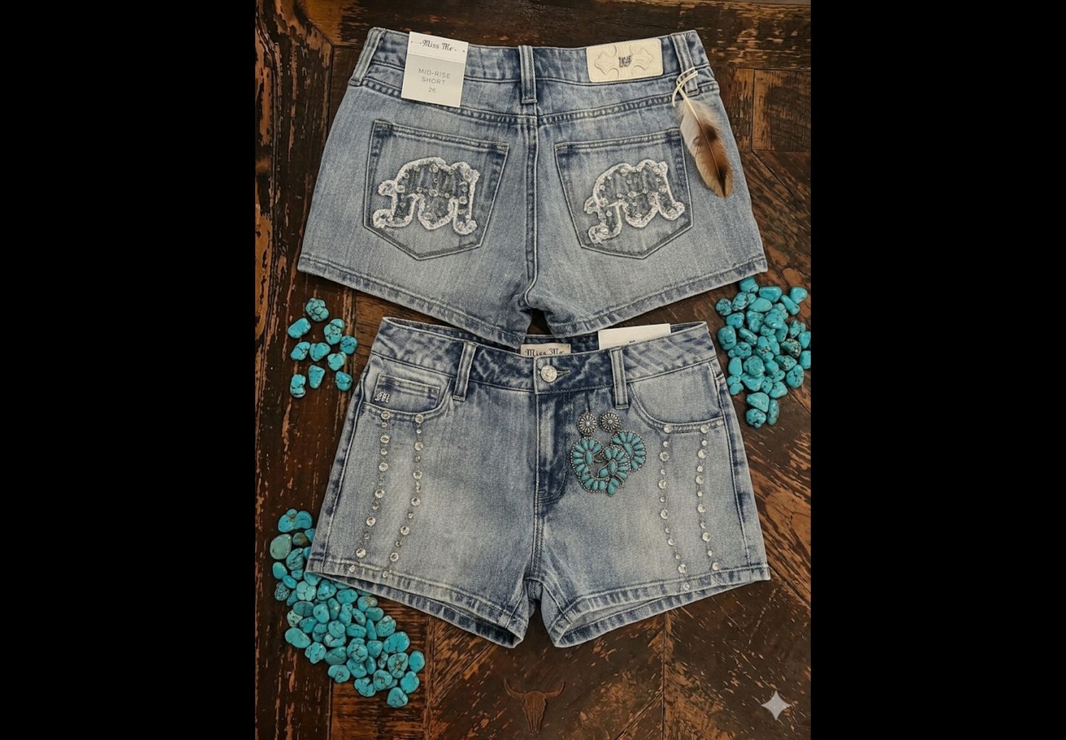 Mid rise shorts light jean