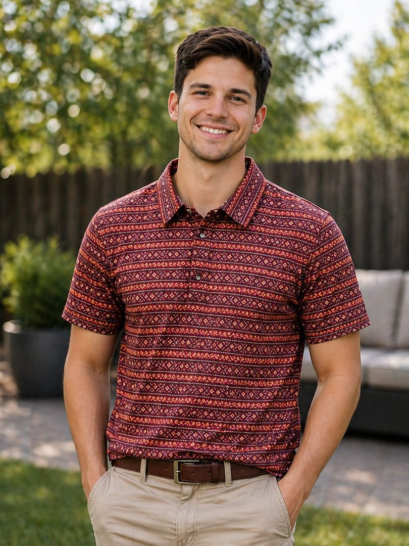 Men's Western Knit Polo with Snaps.MP-204