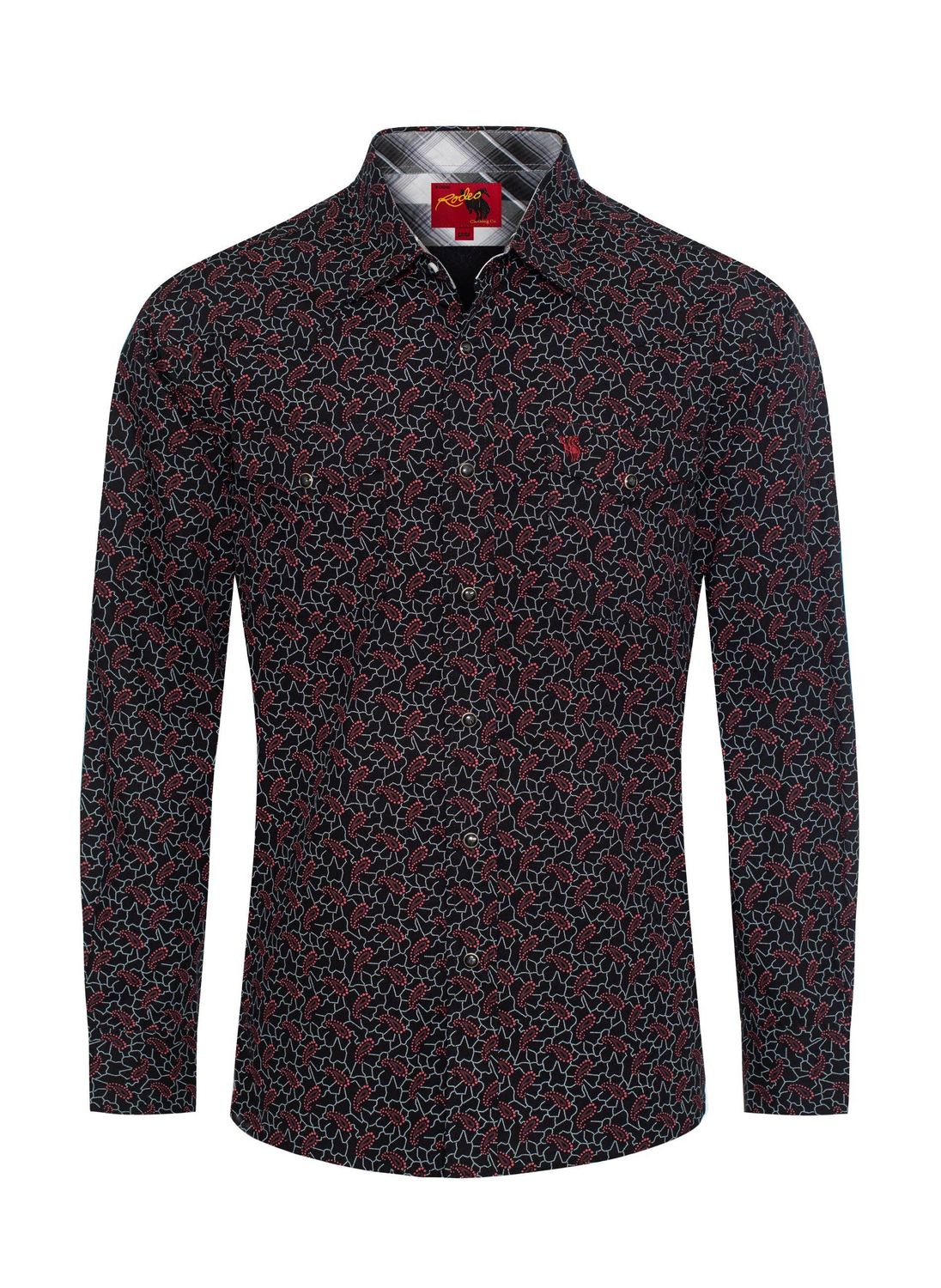 Men's Western Pearl Snap Print Shirt - PS100L-1077(1), Size: S