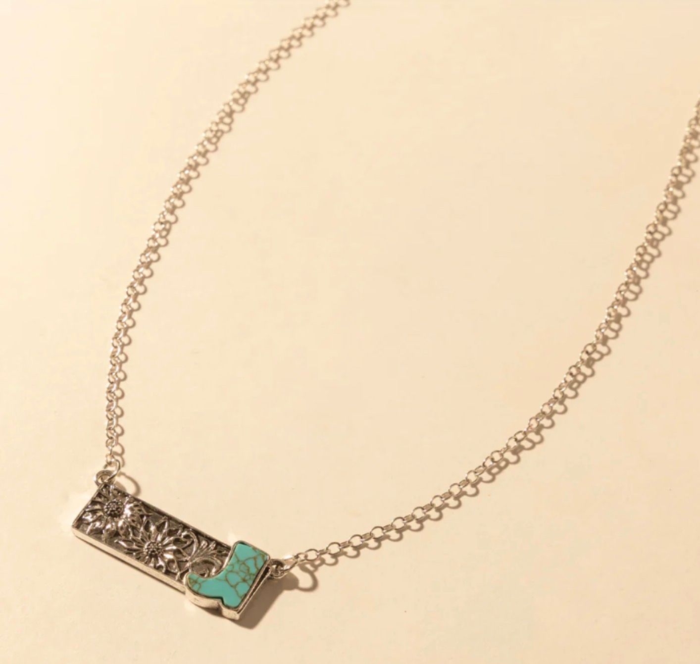 Cowgirl Boot Charm Necklace