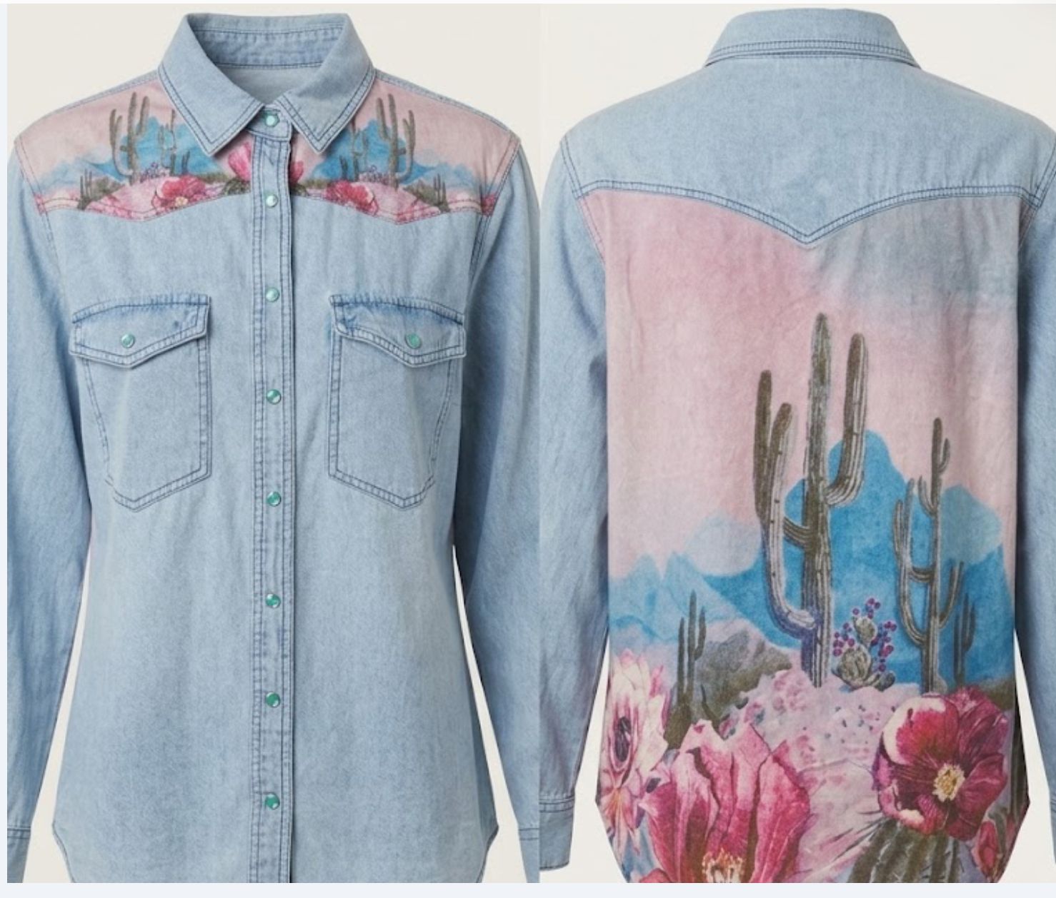 Cactus Light Blue Jean Shirt