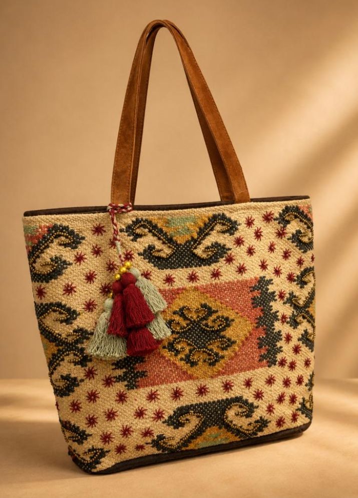Desert Tote with Beaded Detail