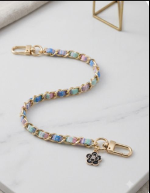 Pastel Ribbon with Gold Chain Bag Strap