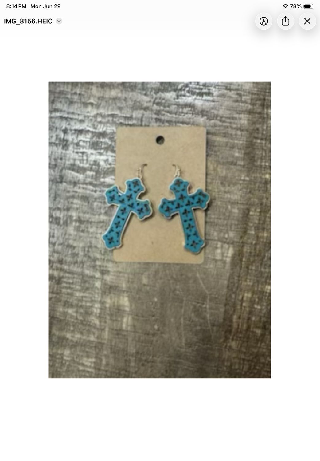 Turquoise cross earrings