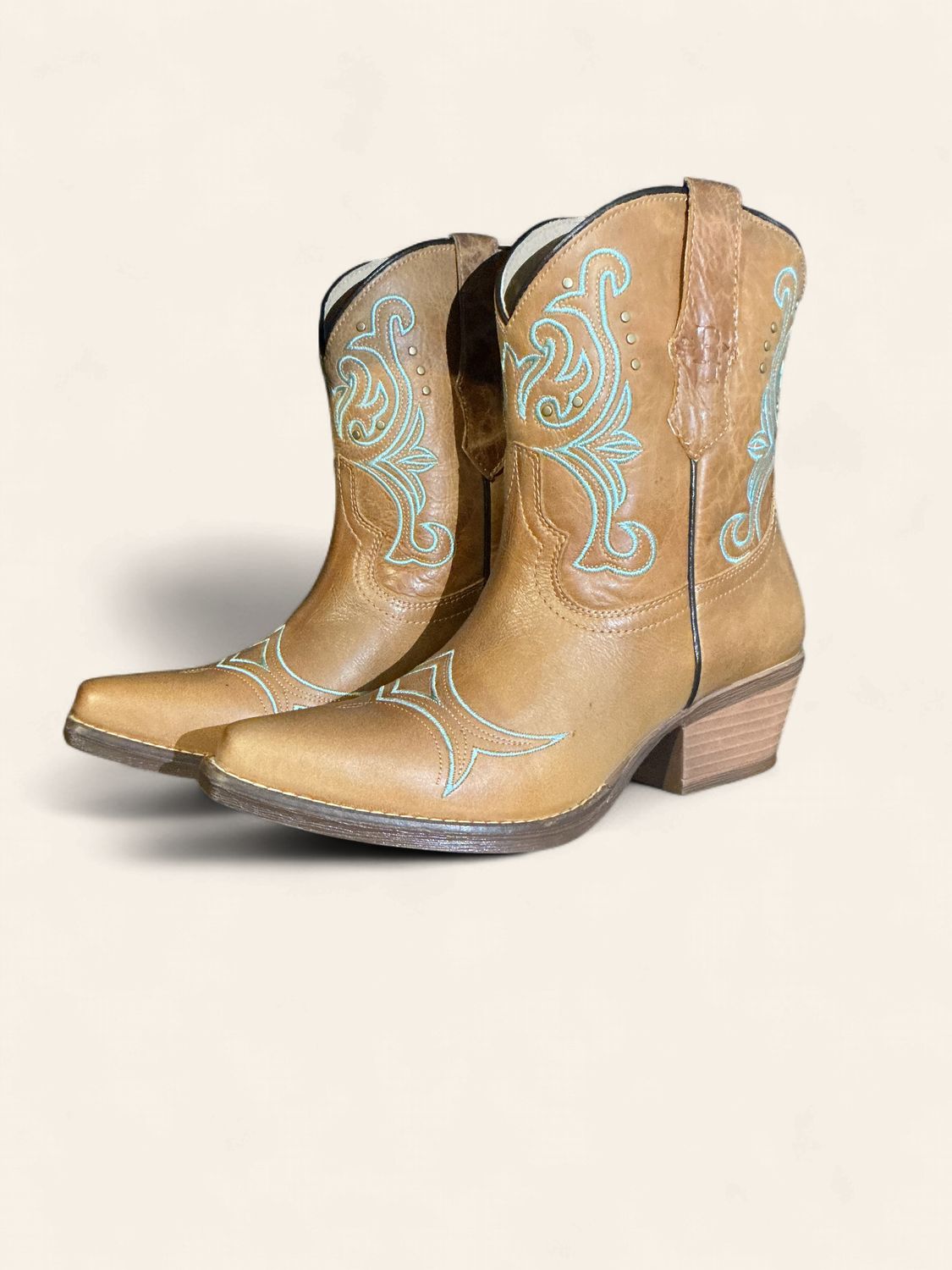 Tan Western Ankle Boots