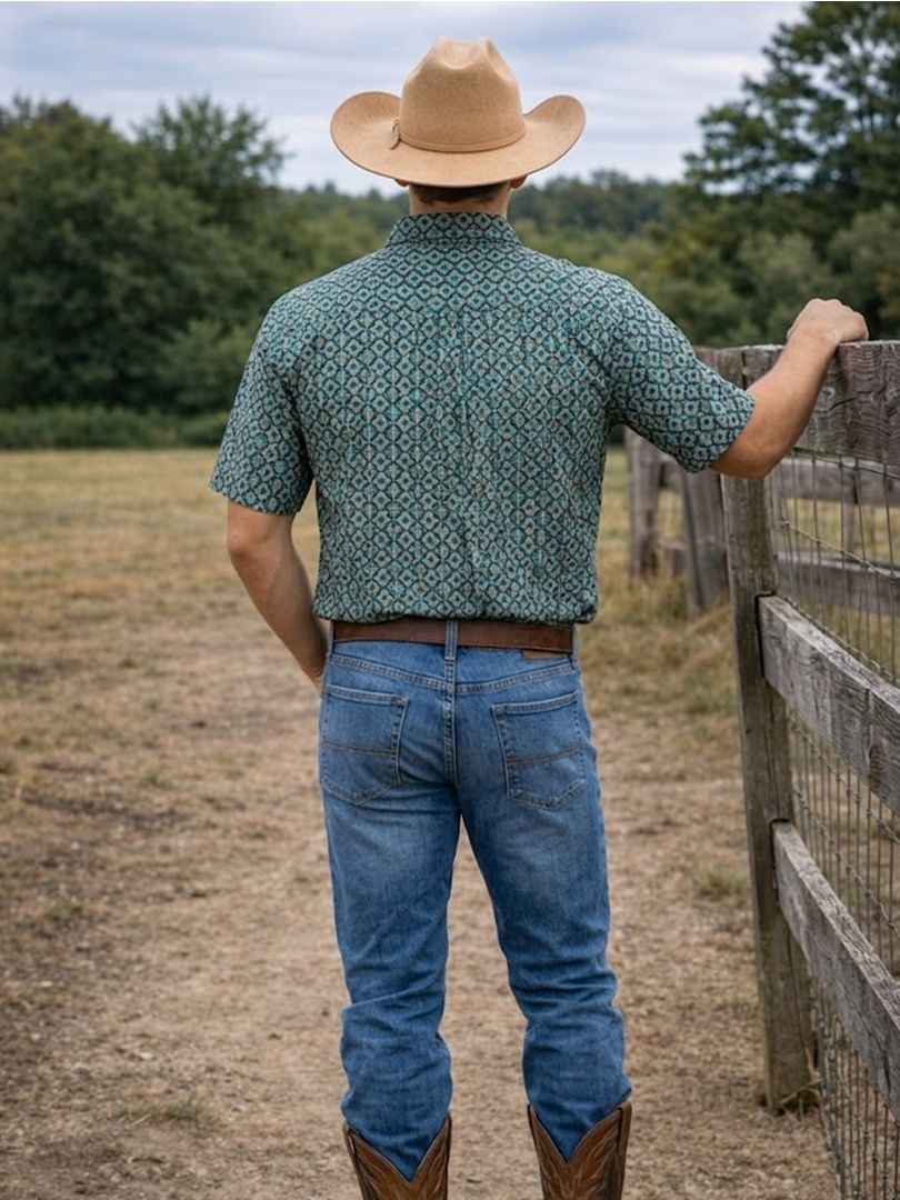 Men's Western Knit Polo with Snaps.MP-202